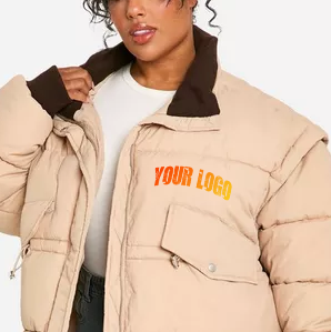 Veste d'hiver matelassée pour femme de haute qualité OEM, confortable, réversible, imperméable, respirante, doublure en nylon, nouveau design, coupe courte - Product Image 5