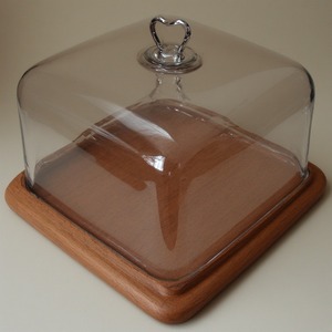 Handcrafted <b>Glass</b> Dome With Wooden Base <b>Cake</b> <b>Stand</b> Artisan Designed For Decorative Dining Interiors And Functional - Product Image 2