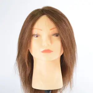 Tête de Mannequin avec cheveux pour pratiquer le tressage poupée de cheveux factices