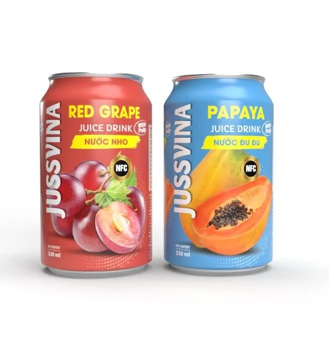 OEM JUSSVINA 붉은 포도 주스 펄프 음료 제조 업체 100% 천연 신선한 열대 과일-개인 라벨 브랜드