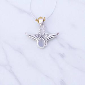 Magnifiques pendentifs en argent 925 avec pierres précieuses naturelles, design Ailes, vente en gros - Product Image 2