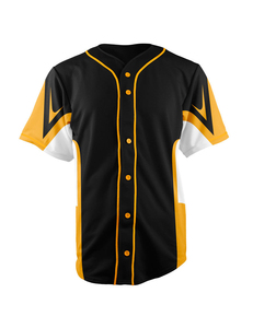 Maillot de baseball sur mesure Offre Spéciale bonne qualité en gros blanc 100% polyester bouton complet violet hommes femmes - Product Image 5