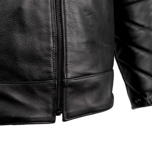 Chaquetas de moto de cuero genuino de alta calidad para hombres Chaquetas de cuero de moto de carreras con logotipo personalizado - Product Image 6
