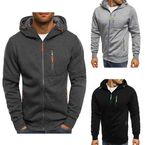 Sweat-shirts et sweats à capuche en polaire de haute qualité pour hommes, avec poche zippée, logo personnalisé, couleur unie, pour l'hiver – Vente en gros - Product Image 2