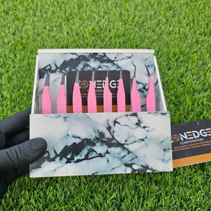 Punta de Plasma negra superventas, recubrimiento en polvo, Color rosa, punta de fibra de acero inoxidable, pinzas de volumen, pinzas de extensión de pestañas - Product Image 3