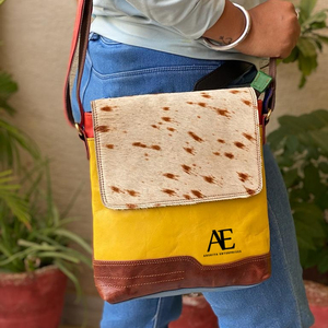 กระเป๋าหนังวัวแท้สำหรับผู้หญิงสไตล์ตะวันตก,ใหม่กระเป๋าถือหลากสีกระเป๋าสะพายไหล่หนังรีไซเคิล - Product Image 1