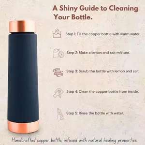 Bouteille d'eau en cuivre écologique de qualité supérieure pour une hydratation quotidienne, eau bouillante applicable pour le bureau, la maison, la salle à manger, l'extérieur - Product Image 5