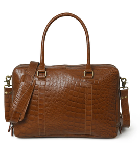 Leather Laptop Shoulder Bag, Brown Genuine Leather Bag, Cross Body Leather <b>Briefcase</b> for Men & Women - Product Image 1