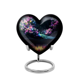 Coeur Urne Paon Urne Commémorative Pour Cendres Souvenir Crémation Personnalisée Petite Urne Faune Décorative pour Cendres Adultes - Product Image 4