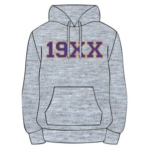 Premium Heather <b>Grey</b> Omega Chenille Hoodie Cotton Blend Greek Fraternity Apparel Divine Nine College Clothing Founding Year 19XX - Product Image 2