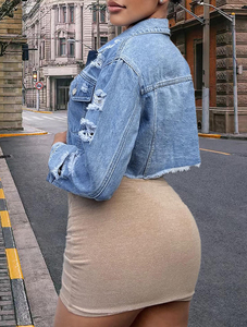 Usine pas cher prix haute qualité femmes Denim veste meilleures ventes vestes 2024 avec logo personnalisé taille et couleur Demin veste - Product Image 4