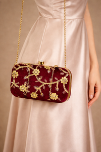 Pochette en jute de luxe Craftstages International avec broderie, strass, diamant et cristal pour mariages - Product Image 3