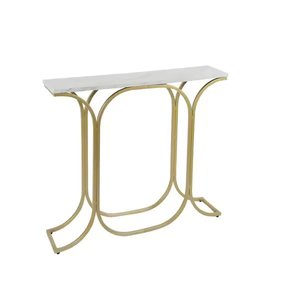 Table console revêtue d'or Table basse avec dessus en verre trempé Table console à vendre élégante pour la maison hôtel Salon hôtel Utilisation - Product Image 6