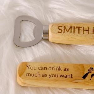 Wholesale Best Price Wooden Handle Stainless Steel Bottle <b>Openers</b> Customizable Logo Key-Shaped Handle Pattern Copper Metal Gift - Product Image 3