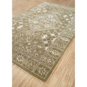 พรมทำมืออิมาร่า กรีน วูลและวิสโคส รุ่น Tra-13405 หนา 10 มม. ลายเหรียญแบบนามธรรม สำหรับบ้าน ห้องนั่งเล่น ทางเดิน รูปทรงสี่เหลี่ยมผืนผ้า - Product Image 2