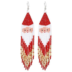 Elegantes cuentas de semillas bordadas pendientes de Navidad diseños festivos pendientes hechos a mano abalorios aceptar Logotipo de diseño personalizado - Product Image 4