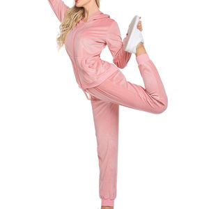 Conjunto Deportivo de Invierno para Mujer con Capucha, Color Sólido, Hecho a Medida, Corte Holgado, 100% Algodón Transpirable, Venta al Por Mayor - Product Image 6