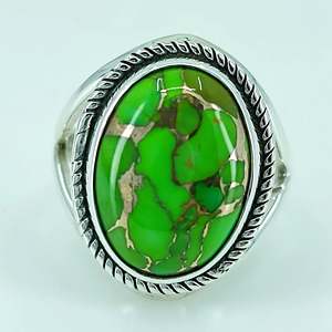 Anillo Boho con Piedra de Nacimiento de Enero, Turquesa Verde Cobre, Plata de Ley 925, Hecho a Mano, Talla Única, Regalo Perfecto para su Cumpleaños - Product Image 6