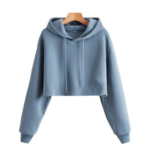 เสื้อครอปแบบลำลองของผู้หญิงเสื้อฮู้ดแขนยาวใส่สบายระบายอากาศได้ดีเสื้อฮู้ดกำหนดโลโก้ได้เอง - Product Image 1