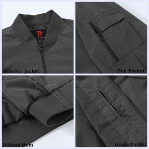 2024 haut hommes sports d'hiver Bomber veste fabrication professionnelle col montant brodé lettre haute rue Style - Product Image 5