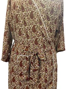 Botik imprimé femmes léger longueur au sol taille naturelle imprimé fleuri soie Kimono Robe tenue décontractée lavable - Product Image 4