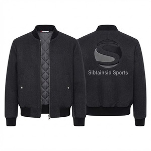เสื้อแจ็คเก็ตเบสบอลแบบมีกระดุมแป๊กสีดำ ยี่ห้อเทอร์รี่ แพทช์ พร้อมลายปักทีมเรดเดอร์ส ตกแต่งด้วยผ้าปะติดปะต่อ อุ่นสบาย เหมาะสำหรับฤดูหนาว สไตล์เลตเตอร์แมน - Product Image 1