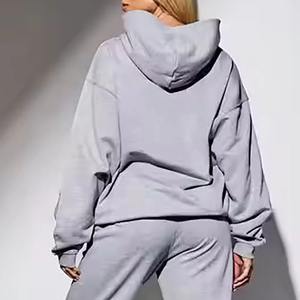 Sudadera Larga de Invierno para Mujer, Estilo Urbano, Holgada, con Logotipo en la Parte Delantera de Terciopelo - Product Image 1