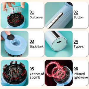 XBH Nuevo Dispositivo de crecimiento de cabello personalizado EMS Peine impermeable Luz roja Masajeador eléctrico para el cuero cabelludo y aplicador de aceite para el cabello Cepillo para el cuero cabelludo - Product Image 3