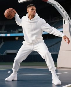 Conjunto Deportivo Personalizado de Poliéster Interlock de 350 g/m², Sudadera con Capucha y Pantalones Deportivos para Hombre, Impresión Reflectante, Verde Oscuro Sólido, Atuendo de Invierno - Product Image 4