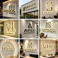 Lettres LED rétroéclairées personnalisées pour entreprise, logo lumineux en métal 3D et acrylique pour la décoration murale de la salle d'exposition de l'entreprise