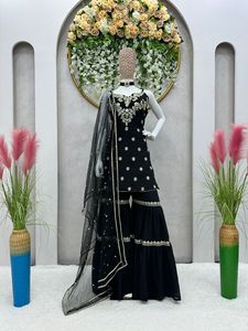 ชุดผ้าจอร์เจียปักลายอินเดียล่าสุดผ้าจอร์เจียดีไซน์เนอร์ปากีสถานที่งดงามปรับแต่งได้3ชิ้น - Product Image 5