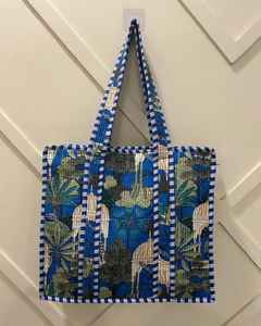 Wholesale Lot of Indian Handmade Block Printed Tote Bag <b>Quilted</b> Bag Carry Beautiful Shopping Tote Bag. - Product Image 1