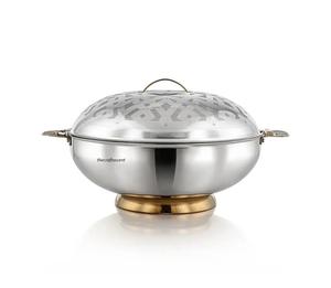 Casseroles en acier de haute qualité en or et argent Design moderne chauffe-plats en métal et marmite avec couvercle pour plat de service en gros - Product Image 5