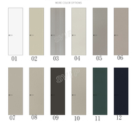 Porte moderne encastrée sans cadre avec surface finie et filet en nylon pour chambre à coucher, hôtel et villa