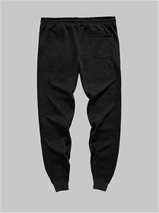 Pantalon de jogging en coton de haute qualité pour hommes, survêtement d'entraînement athlétique lavé avec poches décontractées et motif droit - Product Image 2