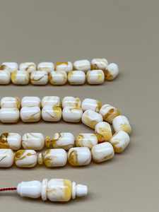 Nuevo Tasbih de Resina de Color Blanco, 33 Cuentas, Turquesa, Rosario de Oración, Piedra, Rosario Musulmán, Contador de Tasbeeh, Joyería - Product Image 3