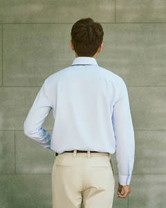 Chemise décontractée à col rabattu en tricot solide et respirante à manches longues pour hommes par Routine Vietnam pour la saison d'automne - Product Image 4