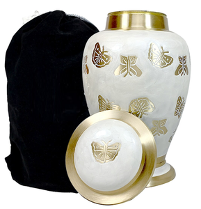 Urna de cremación decorativa para cenizas Gran venta Suministros funerarios con acabado en plata Urnas Equipo de servicio comercial - Product Image 4