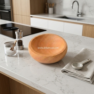Bol à salade rond en bois écologique de style antique, personnalisable, de luxe, pour cadeaux d'affaires - Product Image 4
