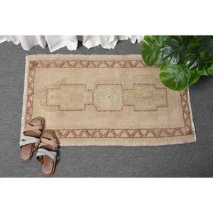 Tapis en Laine Turque Vintage de 180x310cm, Beige et Marron, Patchwork Rectangle Fait à la Main, Support en Latex pour le Salon des Adolescents - Product Image 4