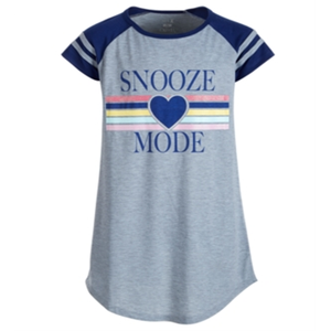 Camicia <span class=keywords><strong>da</strong></span> <span class=keywords><strong>Notte</strong></span> Raglan Max & Olivia <span class=keywords><strong>per</strong></span> Bambine Piccole e Grandi, Grigia con Stampa Grafica, in Jersey, Taglia S/6-6X, Stile Casual, Morbida - Product Image 1