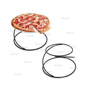 Soporte para servir pizza de diseño extremadamente bueno Juego de dos soportes para pizza de color negro de hierro para uso en fiestas de bodas - Product Image 1