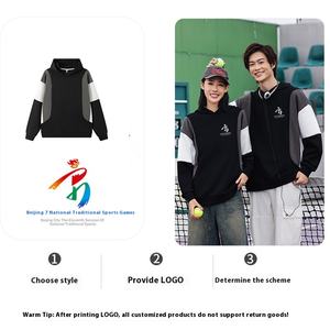 OEM personalizado de los hombres de bloque de color pulóver sudaderas con capucha de peso pesado gota hombro Sudadera con capucha Terry 100% algodón en blanco mujeres sudaderas con capucha - Product Image 4