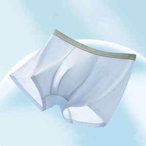 [4 pièces par boîte] hommes glace soie sans couture été Boxer sous-vêtements respirant durable en gros adulte mi-taille grande taille - Product Image 5