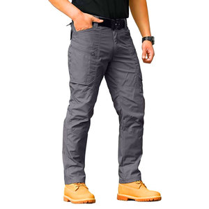 Pantalones Cargo de combate ligeros para hombre, pantalones de trabajo al aire libre a prueba de viento frontales planos para adultos, de talla grande, con cremallera, transpirables para - Product Image 3