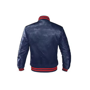 Veste universitaire en satin pour homme, couleur unie, prix de gros, col montant, dernière collection, luxe, OEM, respirante, streetwear - Product Image 6