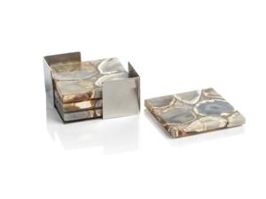 Decorative <b>Round</b> Gemstone Style Luxury <b>Mirror</b> Contemporary Chrome Frame Non-Slip 5mm Thickness for Coffee Table - Product Image 5