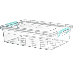 12L <b>Clear</b> Midi Storage <b>Box</b> Secure Locking Handles Durable Plastic Stackable Design for Kitchen Pantry Organization Injection - Product Image 4