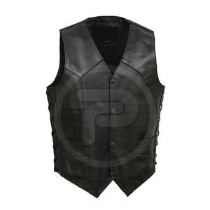 2025 Precio al por mayor Chaleco de cuero de talla grande Uso al aire libre Chaleco de hombre Chaleco de cuero con cuello levantado - Product Image 1