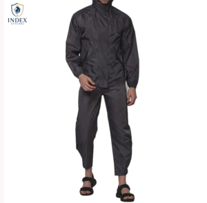 Conjunto Deportivo Impermeable para Hombre INDEX APPAREL, Manga Larga, con Capucha, Color Sólido, Ligero, para Primavera, con Bolsillos Laterales - Product Image 1